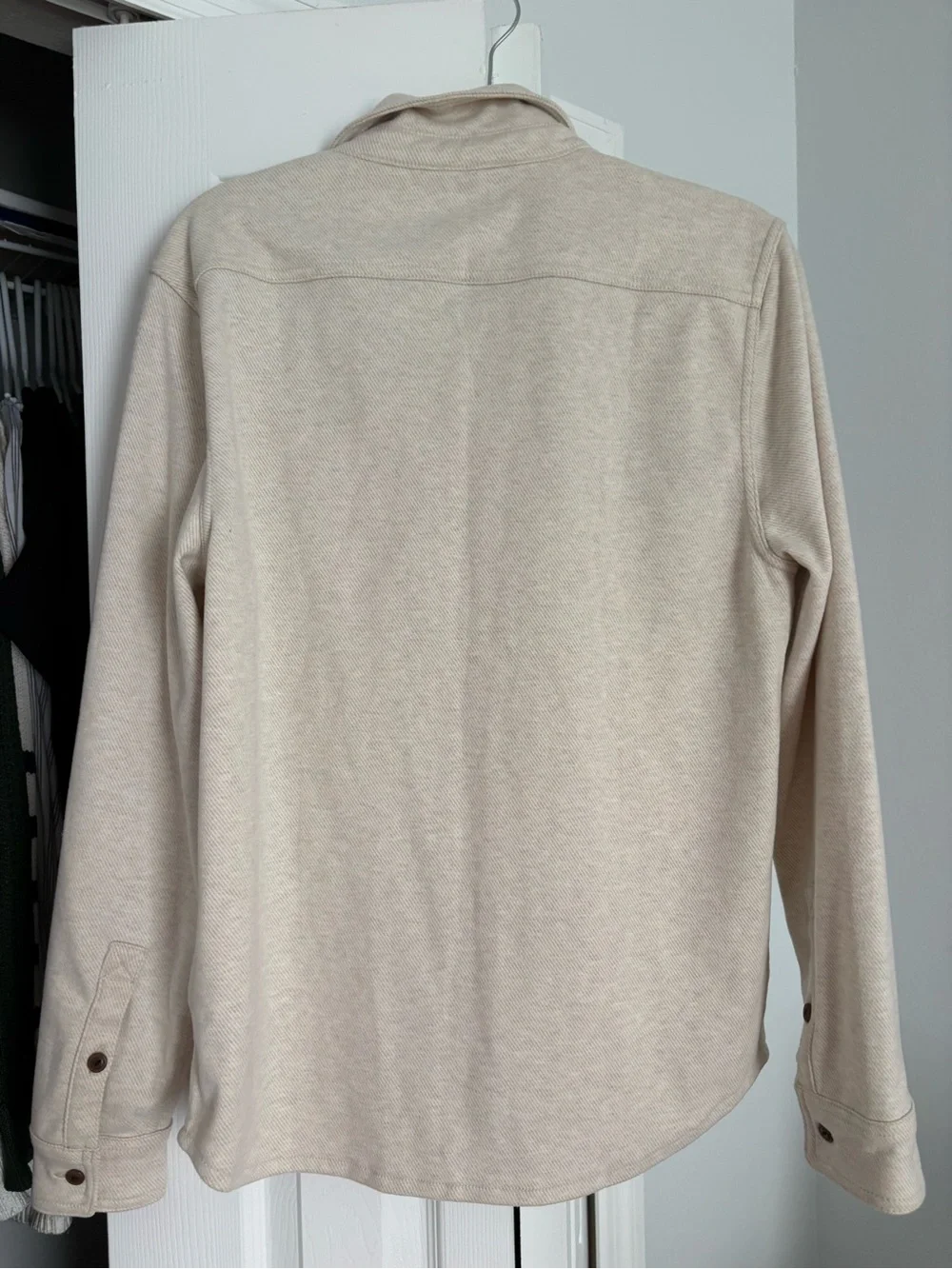 J. Crew Cream Button-Front Overshirt with Chest Pockets